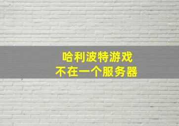 哈利波特游戏不在一个服务器