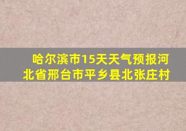 哈尔滨市15天天气预报河北省邢台市平乡县北张庄村