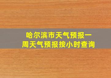 哈尔滨市天气预报一周天气预报按小时查询