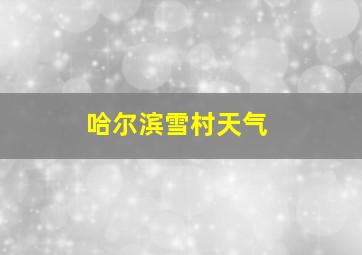 哈尔滨雪村天气