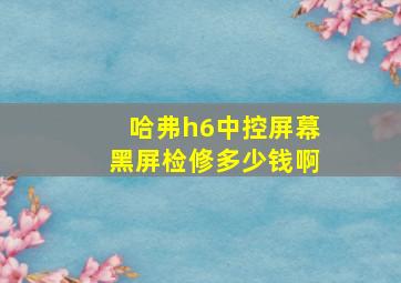 哈弗h6中控屏幕黑屏检修多少钱啊