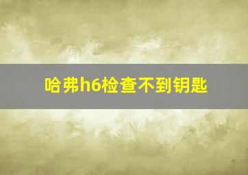 哈弗h6检查不到钥匙