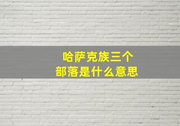 哈萨克族三个部落是什么意思