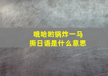 哦哈哟锅炸一马撕日语是什么意思