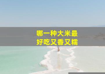 哪一种大米最好吃又香又糯