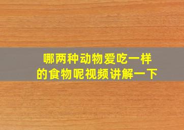 哪两种动物爱吃一样的食物呢视频讲解一下