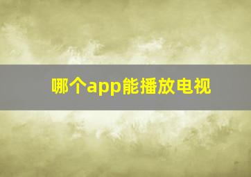 哪个app能播放电视