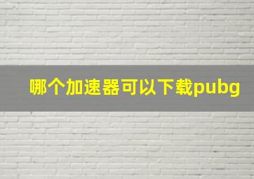 哪个加速器可以下载pubg