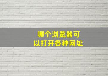 哪个浏览器可以打开各种网址