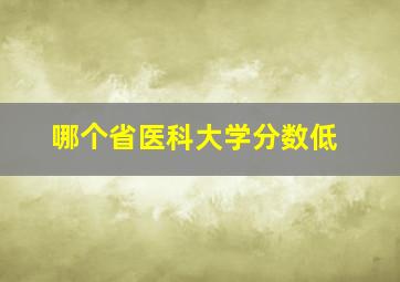 哪个省医科大学分数低