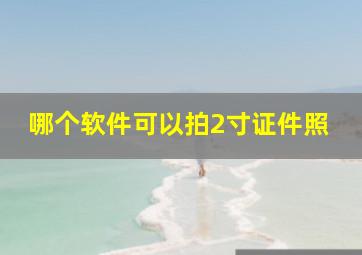 哪个软件可以拍2寸证件照