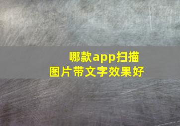 哪款app扫描图片带文字效果好