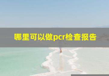 哪里可以做pcr检查报告