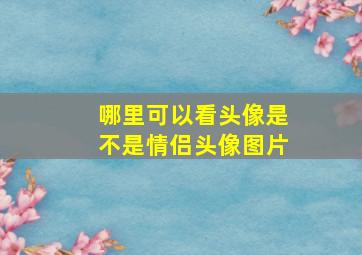 哪里可以看头像是不是情侣头像图片