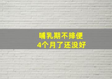 哺乳期不排便4个月了还没好