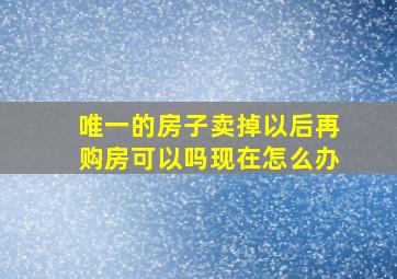 唯一的房子卖掉以后再购房可以吗现在怎么办