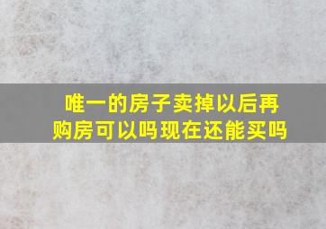 唯一的房子卖掉以后再购房可以吗现在还能买吗