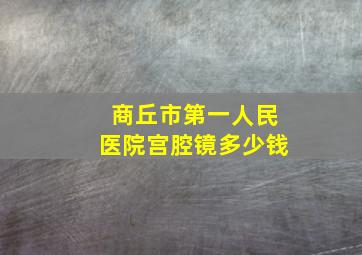 商丘市第一人民医院宫腔镜多少钱