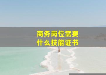 商务岗位需要什么技能证书