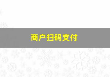 商户扫码支付