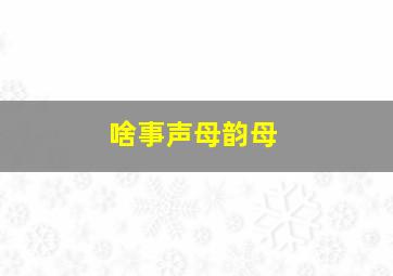 啥事声母韵母