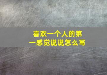 喜欢一个人的第一感觉说说怎么写