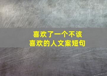 喜欢了一个不该喜欢的人文案短句