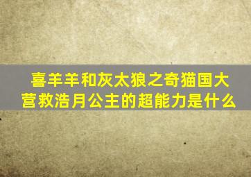 喜羊羊和灰太狼之奇猫国大营救浩月公主的超能力是什么