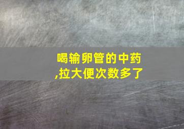 喝输卵管的中药,拉大便次数多了