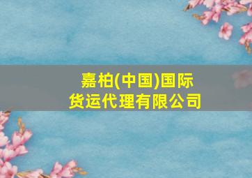 嘉柏(中国)国际货运代理有限公司