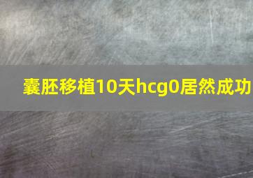 囊胚移植10天hcg0居然成功