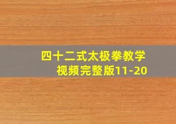 四十二式太极拳教学视频完整版11-20