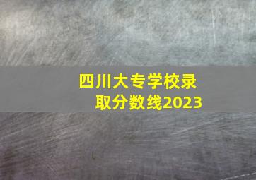 四川大专学校录取分数线2023