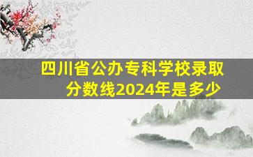 四川省公办专科学校录取分数线2024年是多少