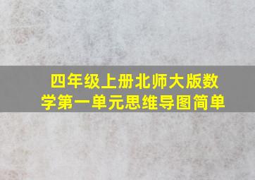 四年级上册北师大版数学第一单元思维导图简单