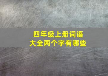 四年级上册词语大全两个字有哪些