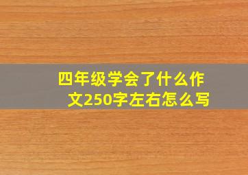 四年级学会了什么作文250字左右怎么写