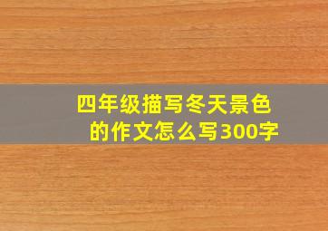 四年级描写冬天景色的作文怎么写300字