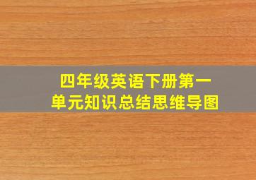 四年级英语下册第一单元知识总结思维导图