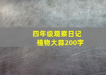 四年级观察日记植物大蒜200字