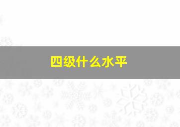 四级什么水平