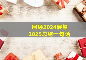 回顾2024展望2025总结一句话