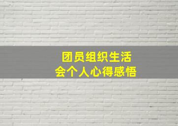 团员组织生活会个人心得感悟