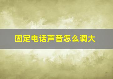 固定电话声音怎么调大