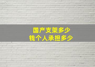 国产支架多少钱个人承担多少