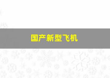 国产新型飞机