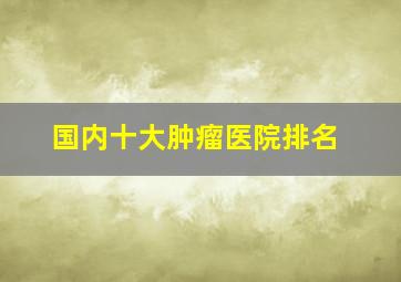 国内十大肿瘤医院排名