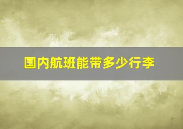 国内航班能带多少行李