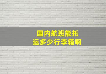 国内航班能托运多少行李箱啊