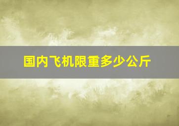 国内飞机限重多少公斤